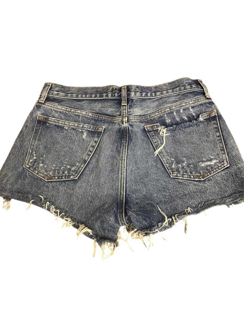 Agolde Cutoff Raw Hem Jean Denim Shorts Blue Sz 28 - Picture 2 of 6